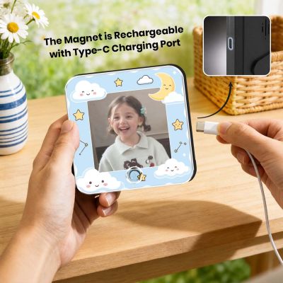 Personalized Birthday Gift for Daughter & Son Customized Musical Fridge Magnet with Photo Music Player Music Box Fridge Magnet Return Gift for Kids
